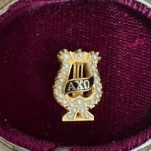 Gold and Pearl Alpha Chi Omega Pin